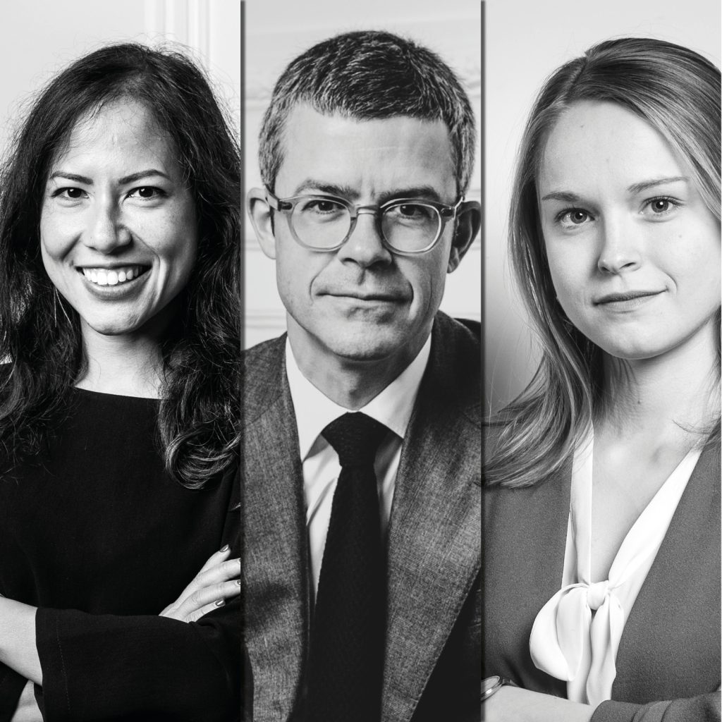 Portraits de Sophie CAILLAUD, Anthony SALIC et Anne CLAUSSE du cabinet YCE Partners