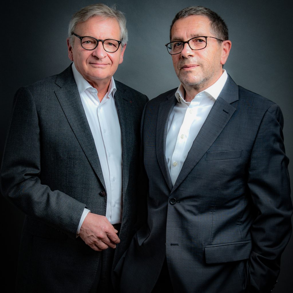 Portrait d'Hervé Chapron, Membre du Comité directeur du CRAPS, ancien Directeur général de Pôle emploi et Michel Monier, Membre du CRAPS, ancien Directeur général de l'Unedic